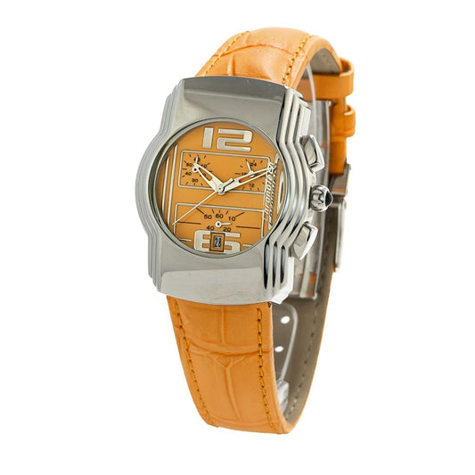 Chronotech orange læderur