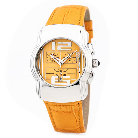 Chronotech orange læderur