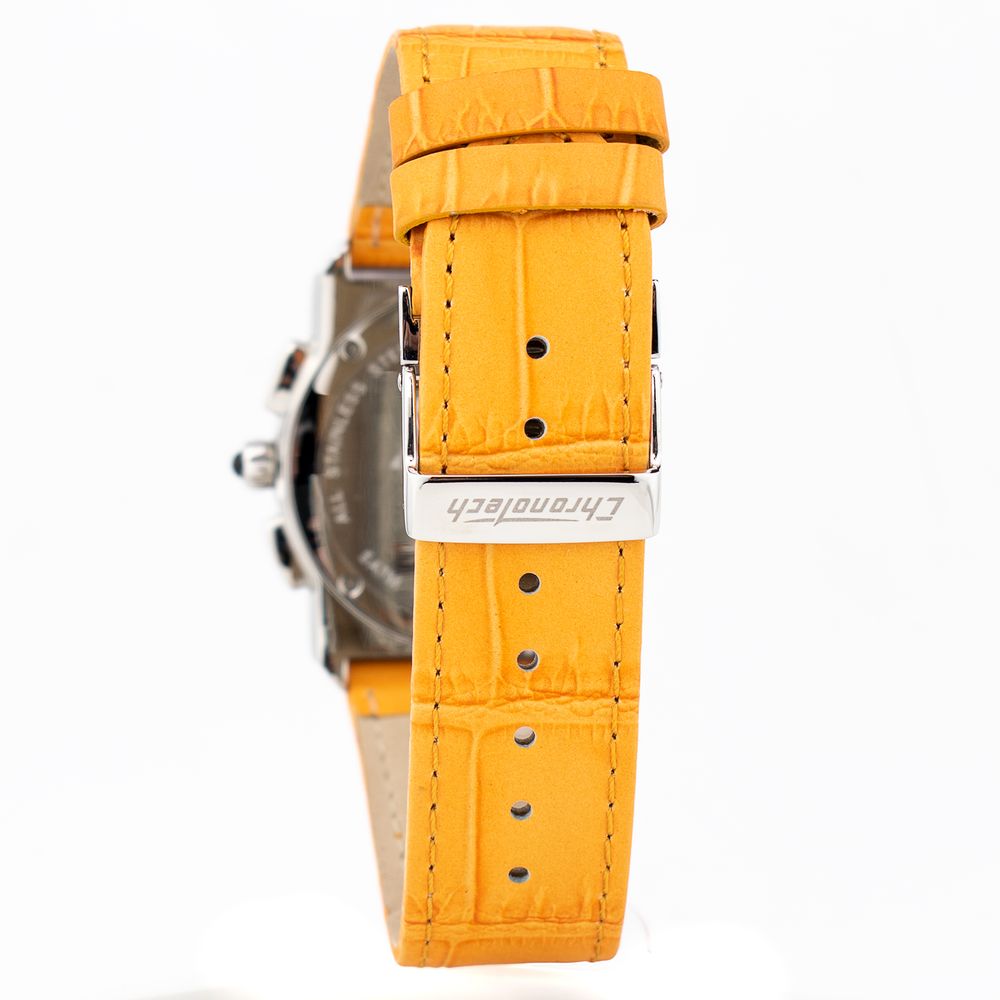 Chronotech orange læderur