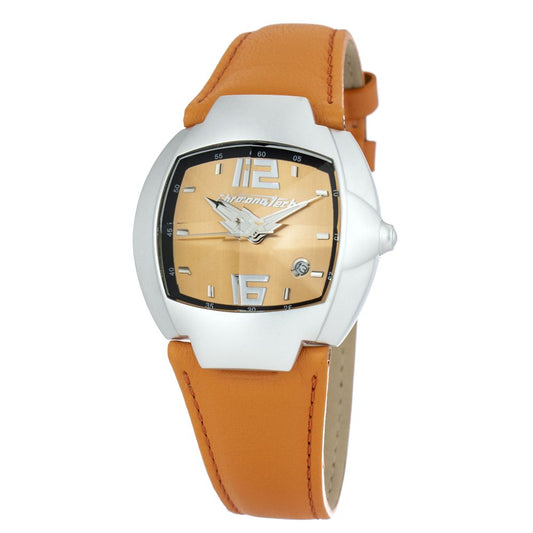 Chronotech orange læderur