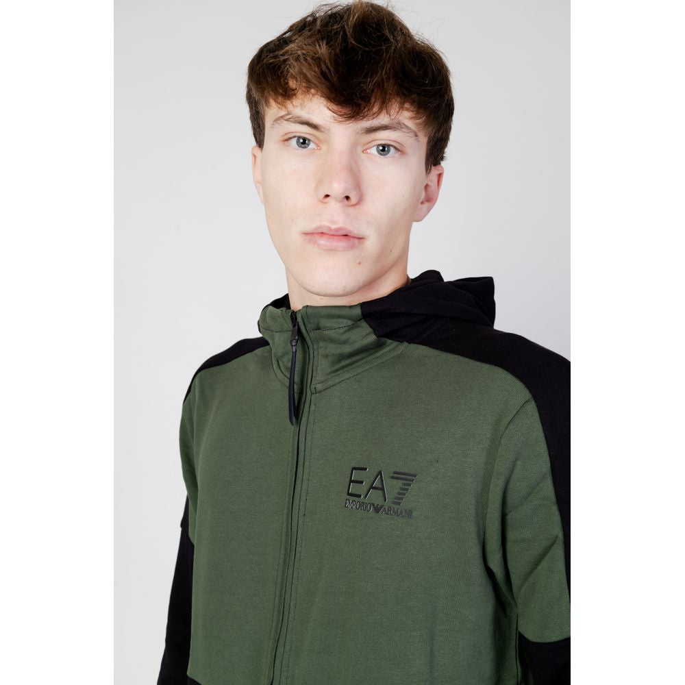 EA7 Emporio Armani Green Cotton Sweatsuit