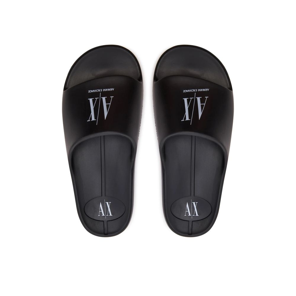 Armani Exchange sort og hvid polyethylen sandal