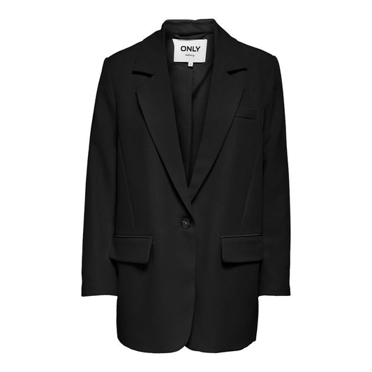 Kun sorte polyesterdragter og blazer