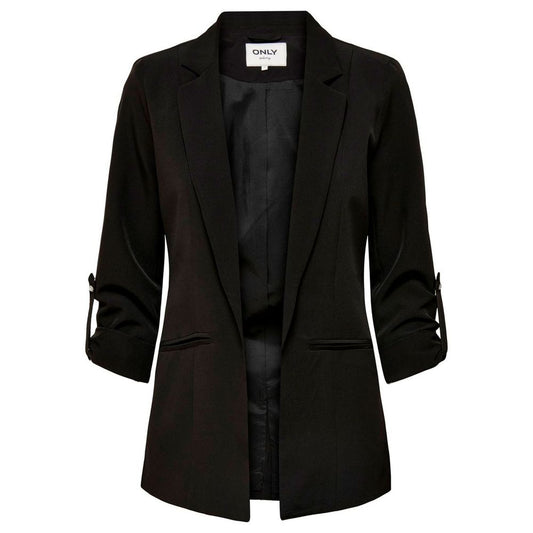 Kun sorte polyesterdragter og blazer