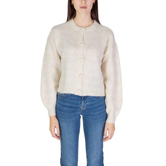 Kun beige genanvendt polyester cardigan