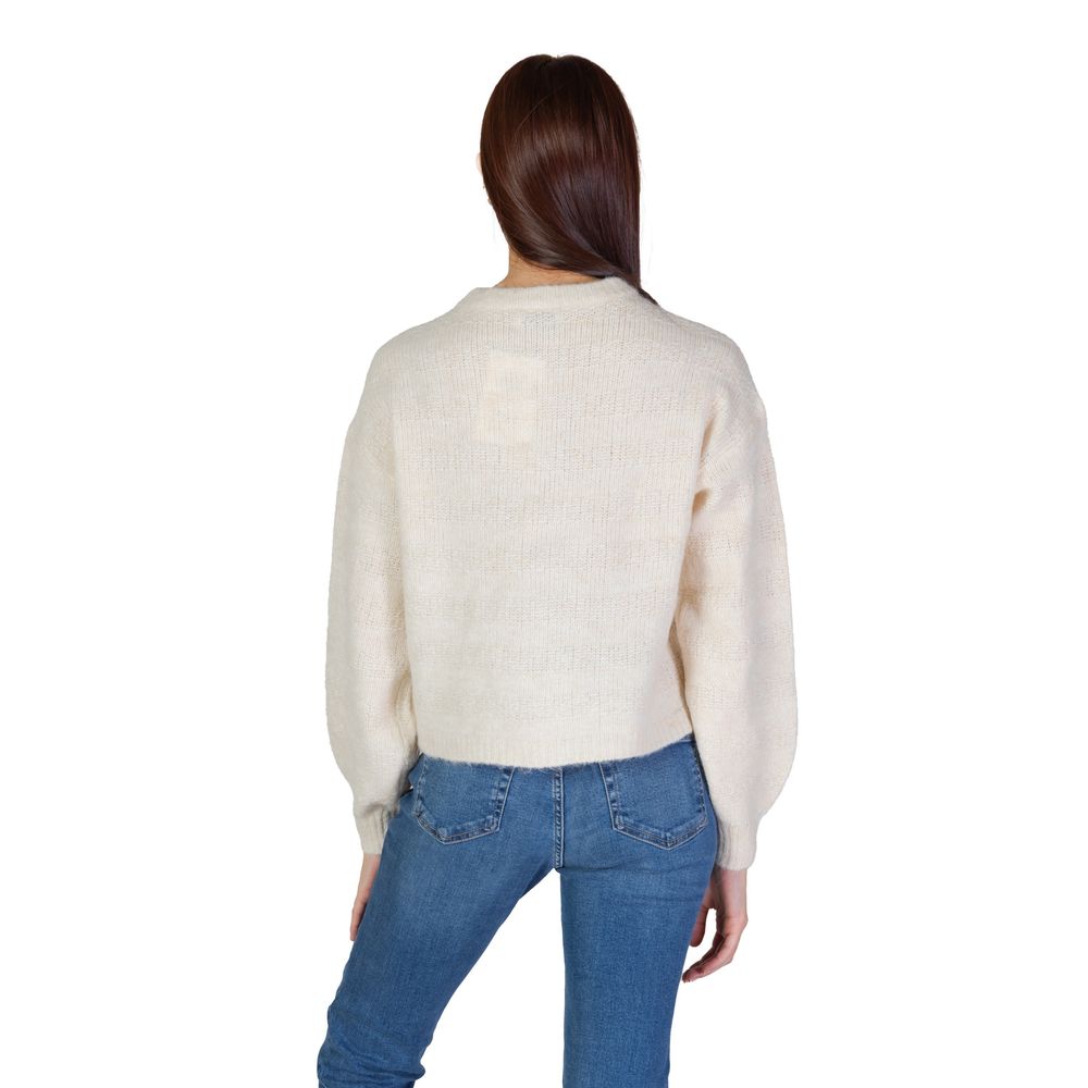 Kun beige genanvendt polyester cardigan