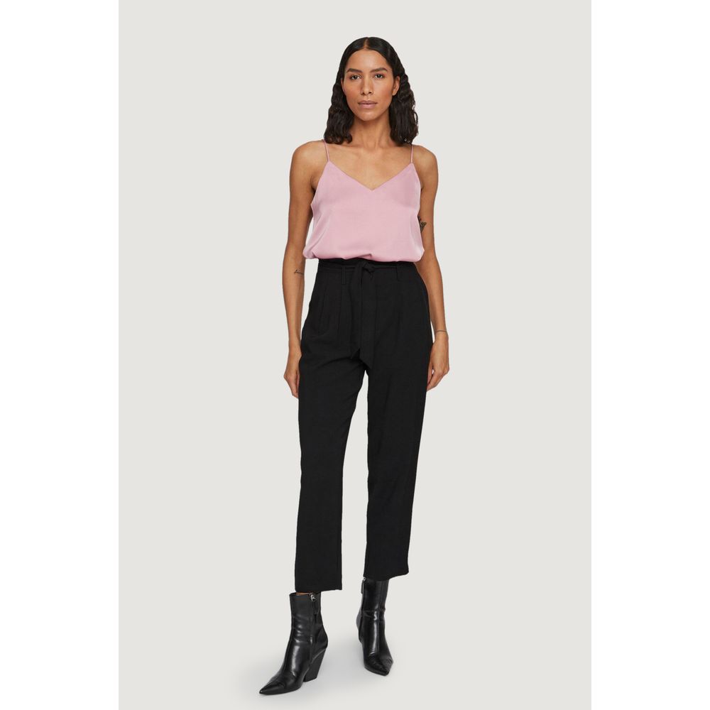 Vila Clothes Black Viscose Jeans &amp; Bukser