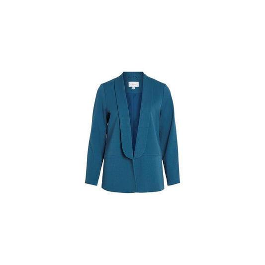 Vila Clothes Blue Polyester Suits &amp; Blazer