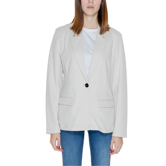 Kun beige polyesterdragter og blazer