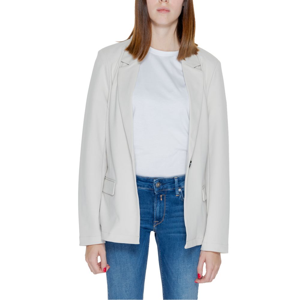 Kun beige polyesterdragter og blazer