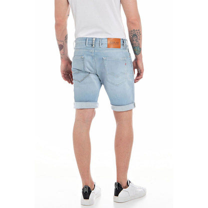 Replay Blue Cotton Short