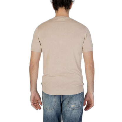 Gianni Lupo Beige Viskose T-shirt