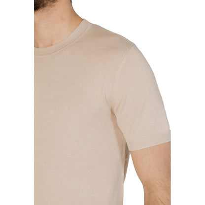 Gianni Lupo Beige Viskose T-shirt