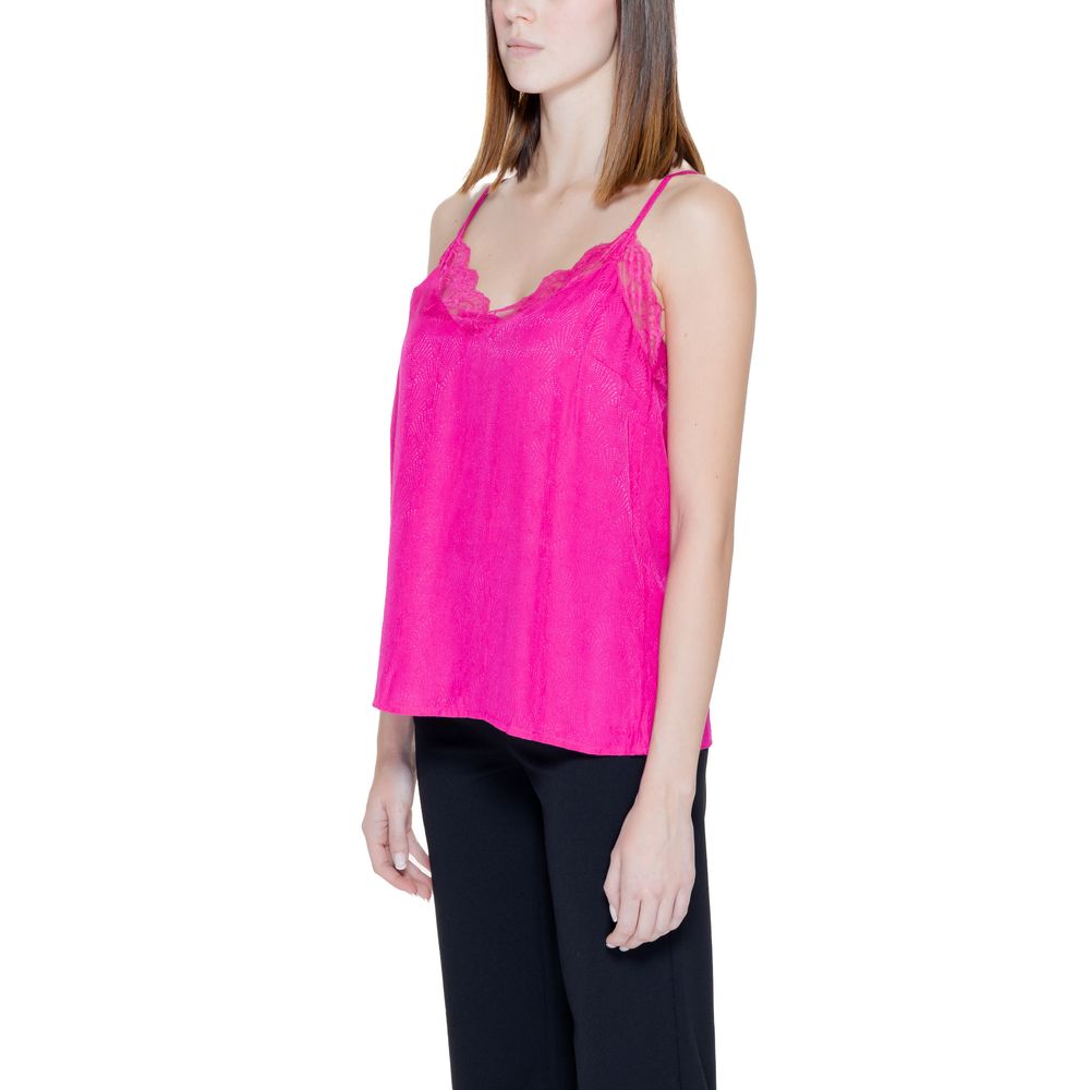 Vila Clothes Pink Viscose Toppe &amp; T-Shirt