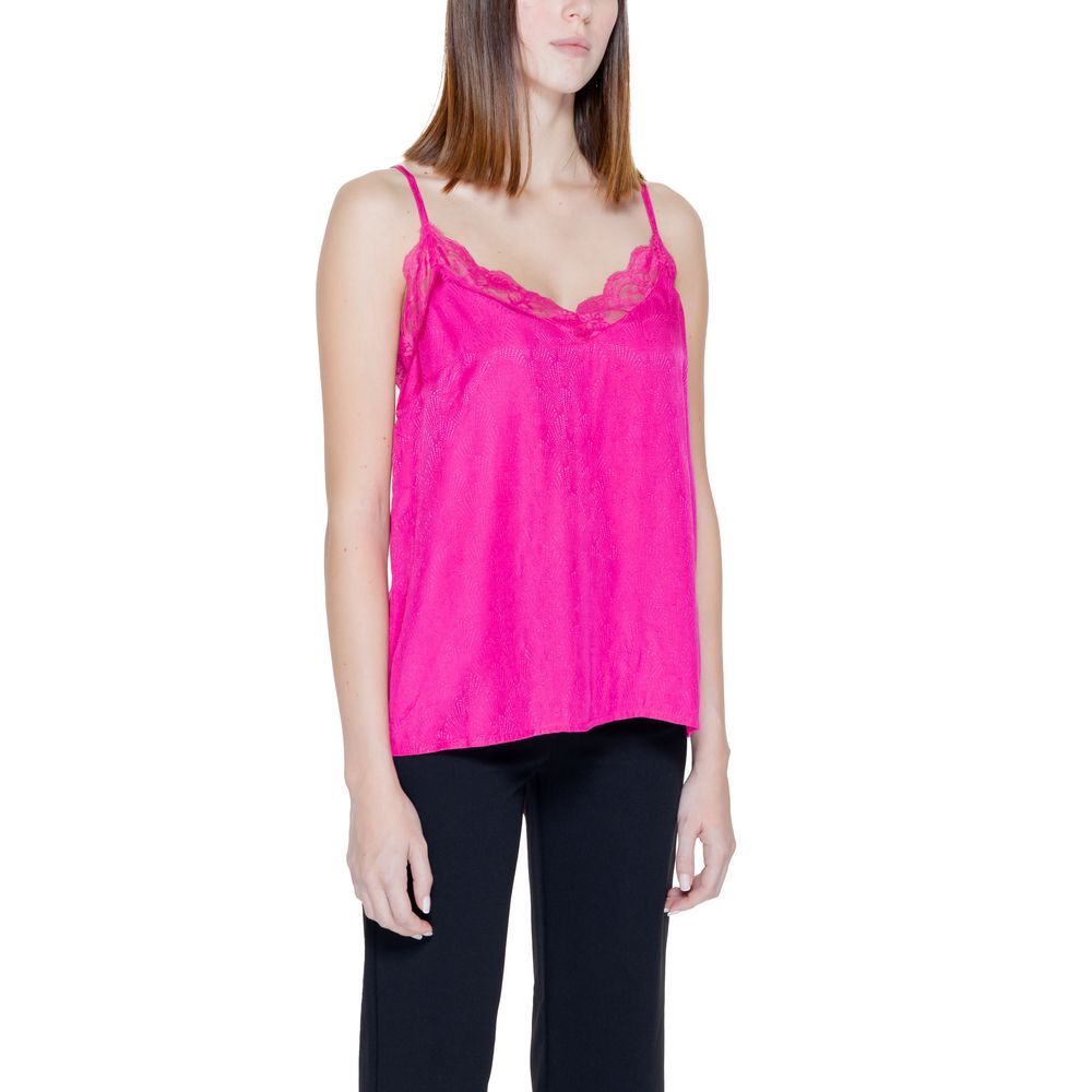 Vila Clothes Pink Viscose Toppe &amp; T-Shirt