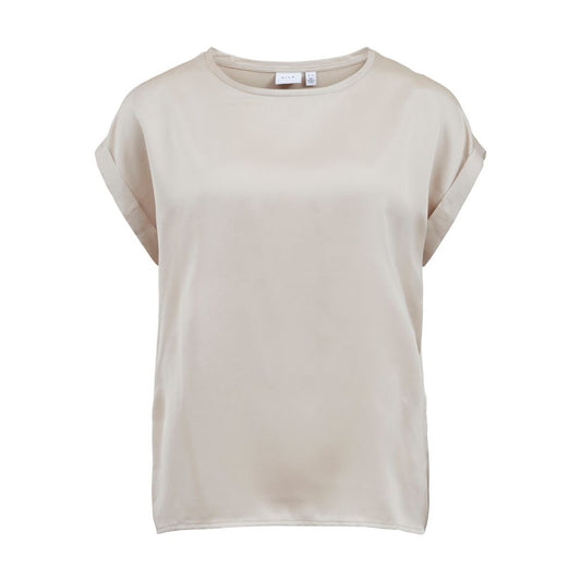 Vila Clothes Guld Bomuld Toppe &amp; T-shirt