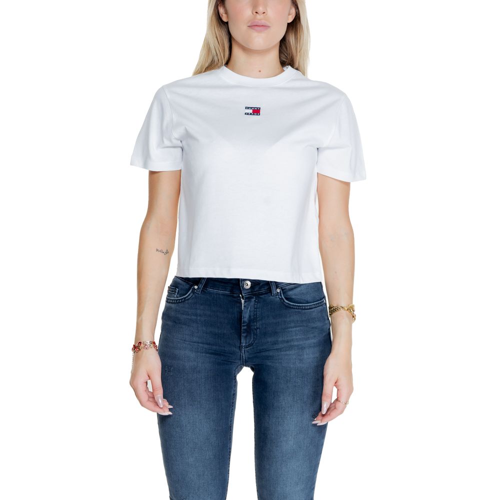 Tommy Hilfiger Jeans Hvide Genbrugsbomuld Toppe &amp; T-shirt