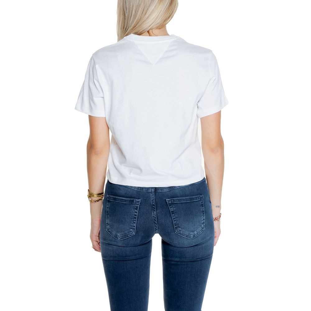 Tommy Hilfiger Jeans Hvide Genbrugsbomuld Toppe &amp; T-shirt