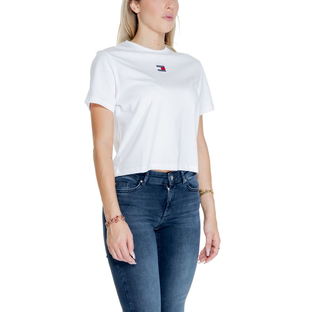 Tommy Hilfiger Jeans Hvide Genbrugsbomuld Toppe &amp; T-shirt