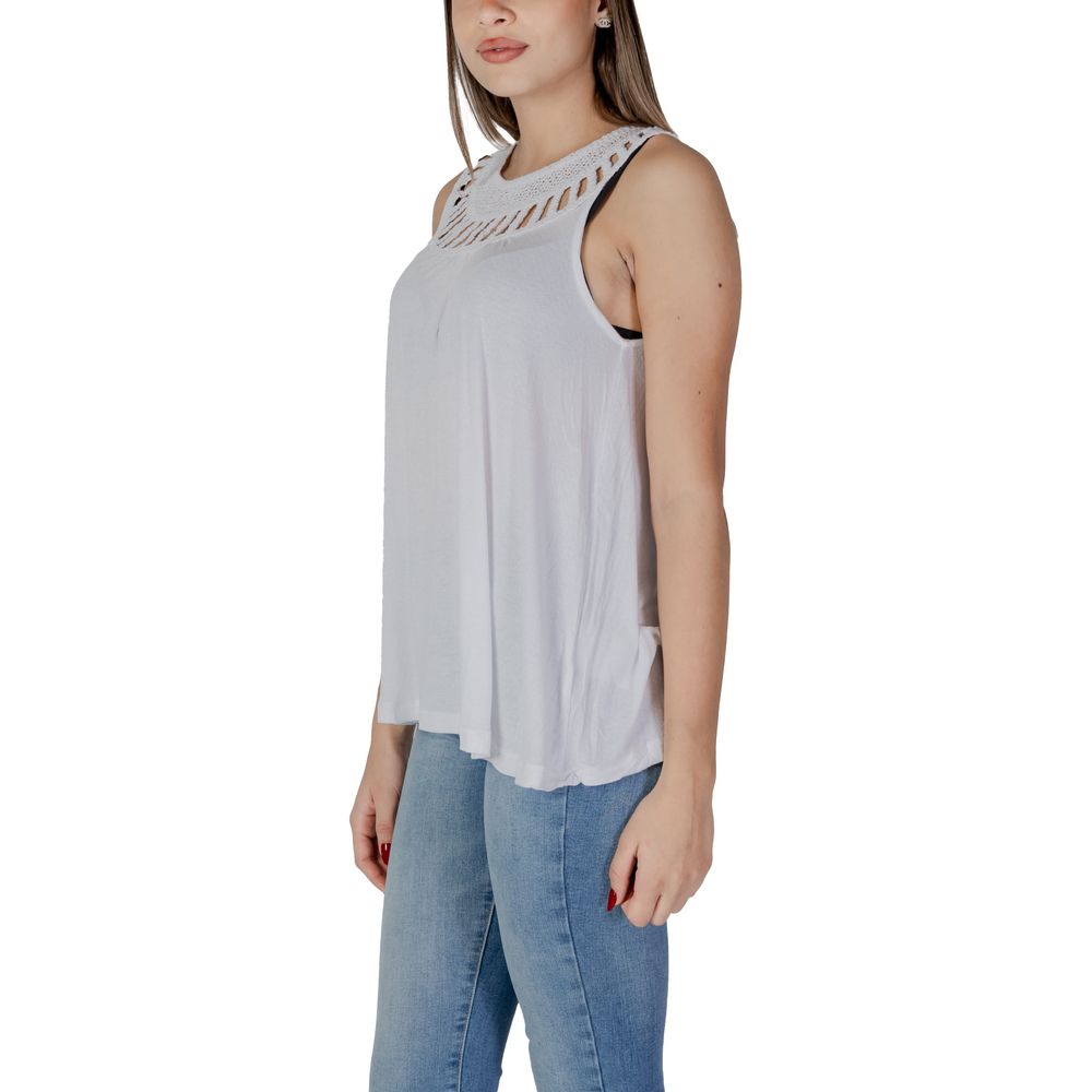 B.Young White Viscose Toppe &amp; T-Shirt