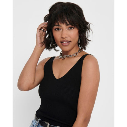 Jacqueline De Yong Sorte Viskose Toppe &amp; T-shirt