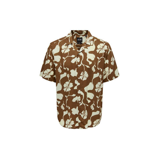 Only &amp; Sons Brun Viskose Skjorte