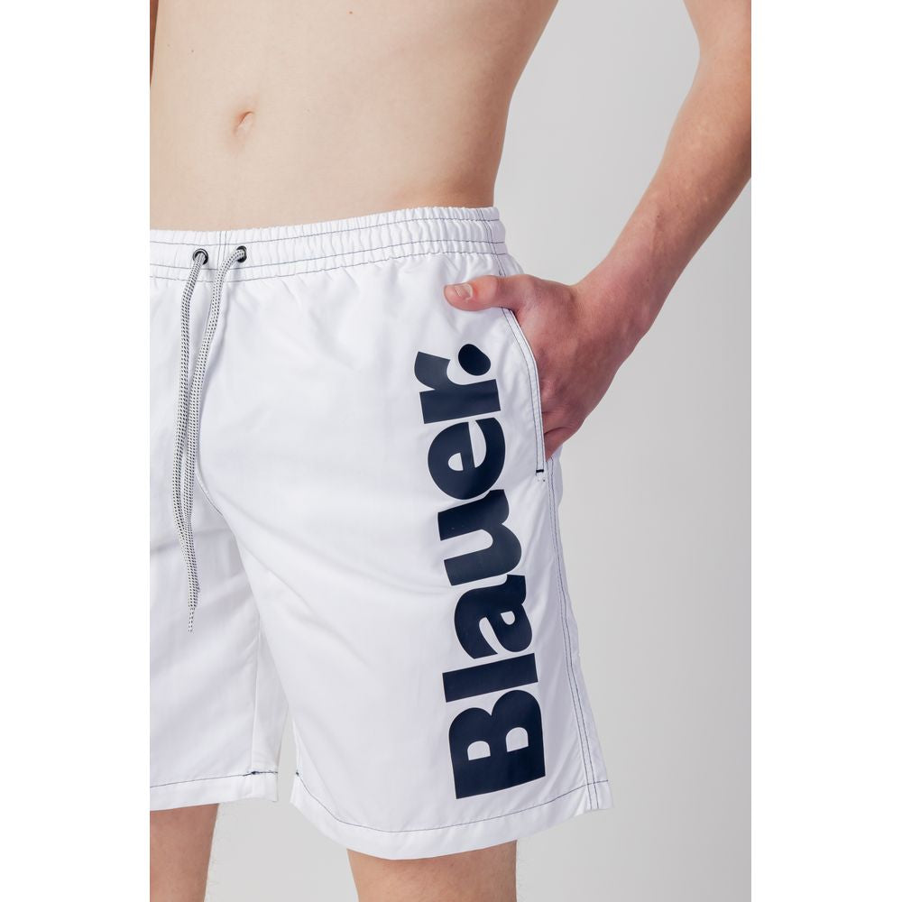 Blauer hvid polyester badetøj