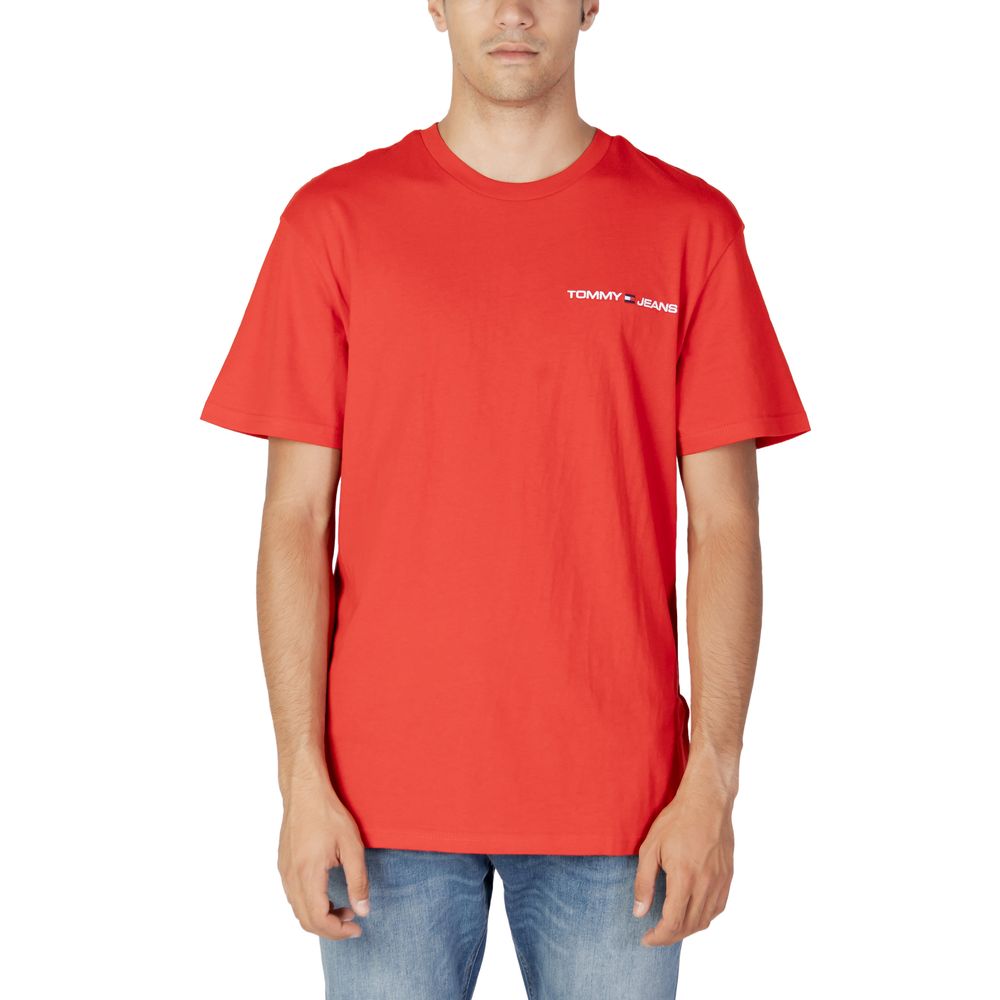 Tommy Hilfiger Jeans Rød T-shirt i bomuld