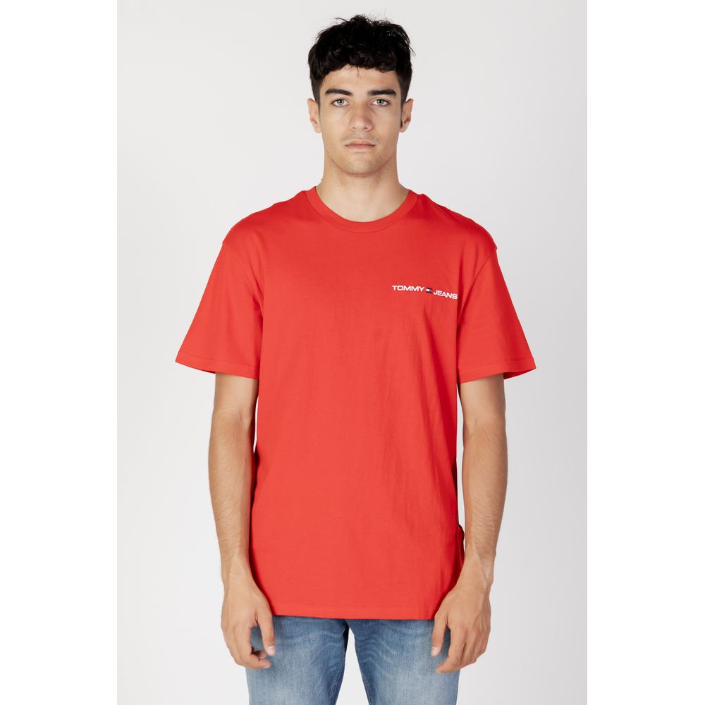 Tommy Hilfiger Jeans Rød T-shirt i bomuld