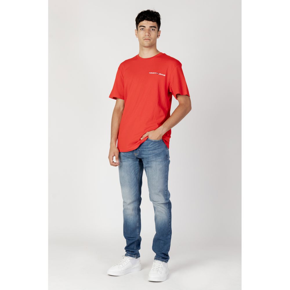 Tommy Hilfiger Jeans Rød T-shirt i bomuld