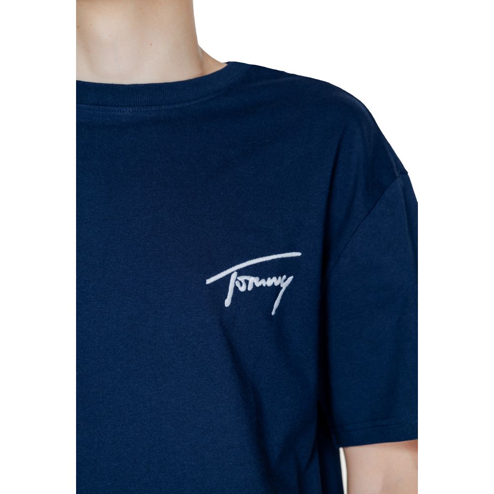 Tommy Hilfiger Jeans Blå T-shirt i bomuld