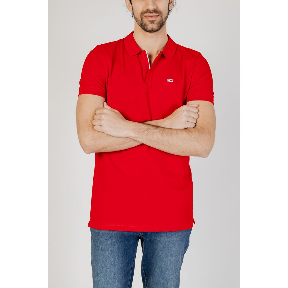 Tommy Hilfiger jeans rød bomuld poloshirt