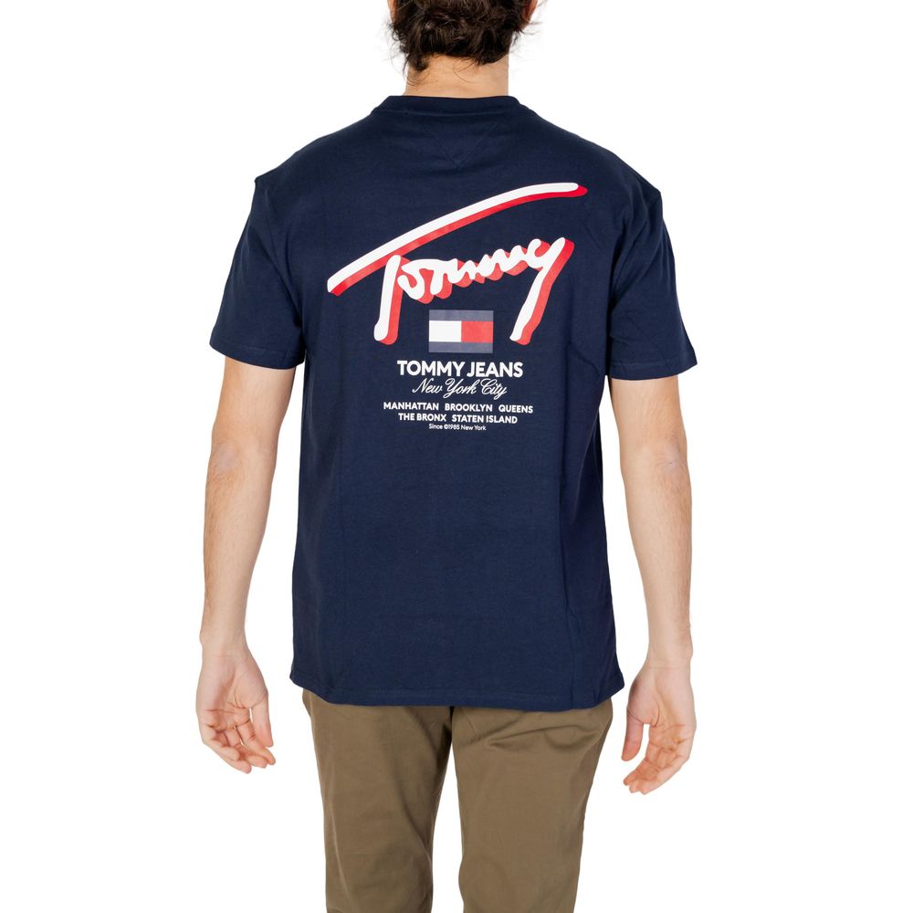 Tommy Hilfiger Jeans Blå T-shirt i bomuld