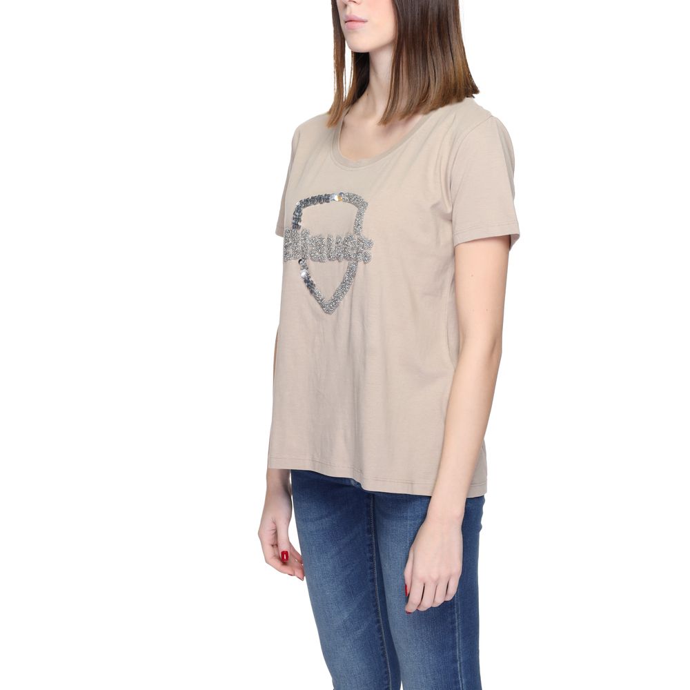 Blauer Beige Bomuld Toppe &amp; T-shirt