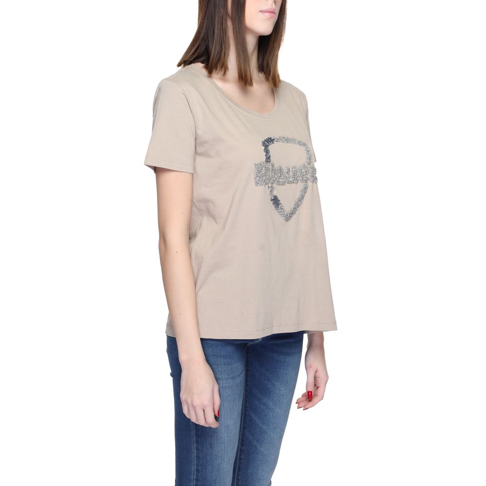 Blauer Beige Bomuld Toppe &amp; T-shirt