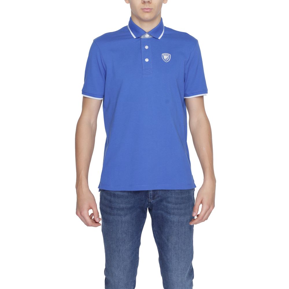 Blauer blå bomuld poloshirt