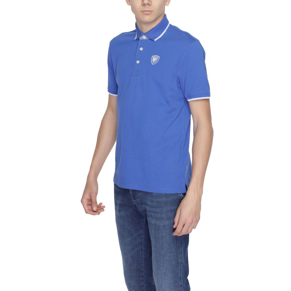 Blauer blå bomuld poloshirt