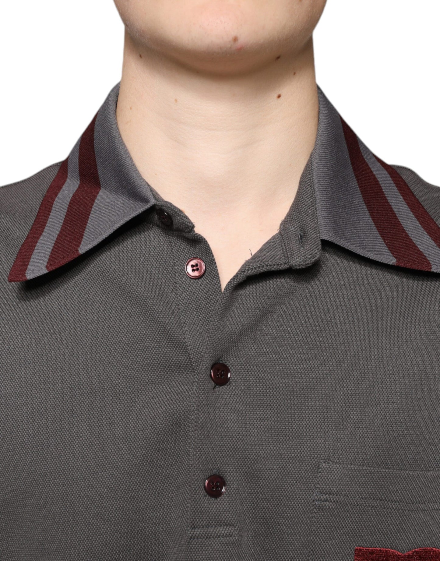 Dolce &amp; Gabbana Grey DG Broderi Collared Polo T-shirt til mænd