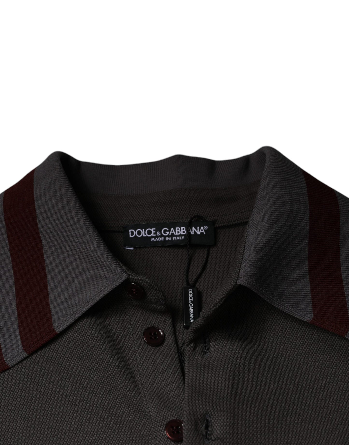 Dolce &amp; Gabbana Grey DG Broderi Collared Polo T-shirt til mænd