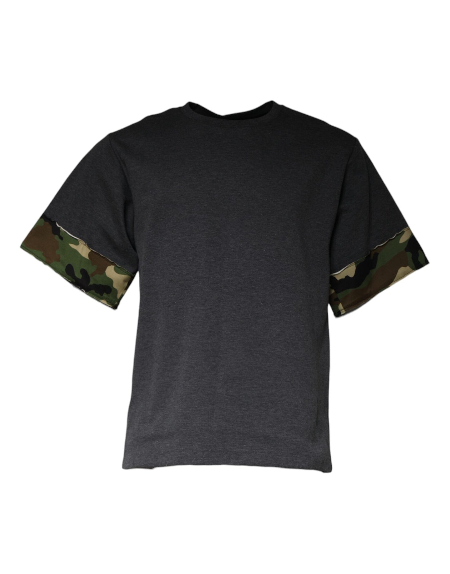 Dolce &amp; Gabbana mørkegrå camouflage T-shirt med rund hals