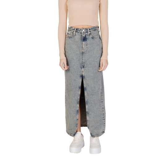 Calvin Klein Jeans Blå Bomuldsnederdel