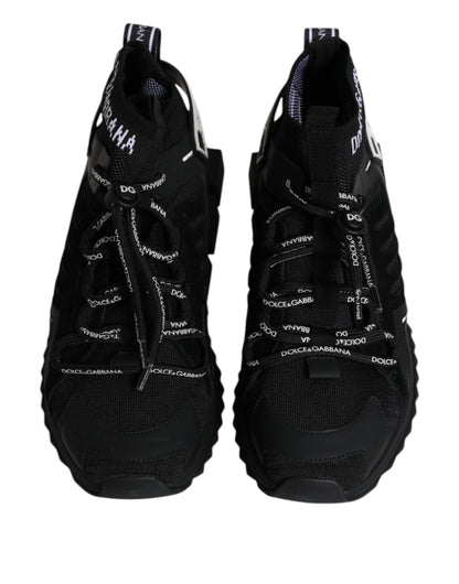 Dolce &amp; Gabbana Sorte Sorrento Logo Herre Sneakers Sokker Sko