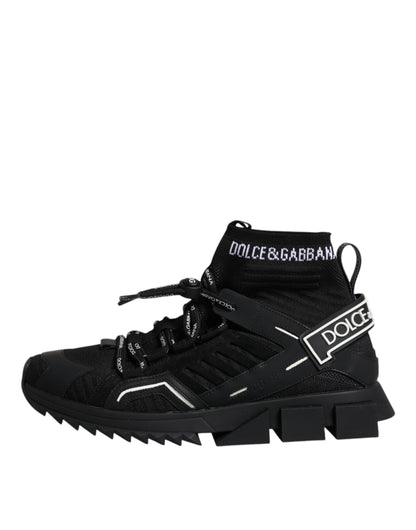 Dolce &amp; Gabbana Sorte Sorrento Logo Herre Sneakers Sokker Sko