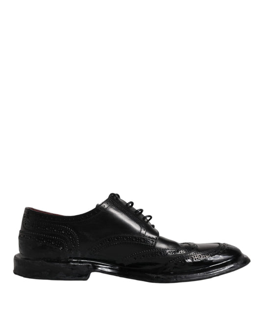 Dolce &amp; Gabbana sort læder Derby Wingtip formelle sko