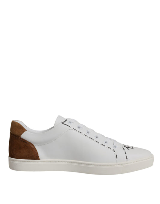 Dolce &amp; Gabbana Hvide Brune London Lave Sneakers Herresko