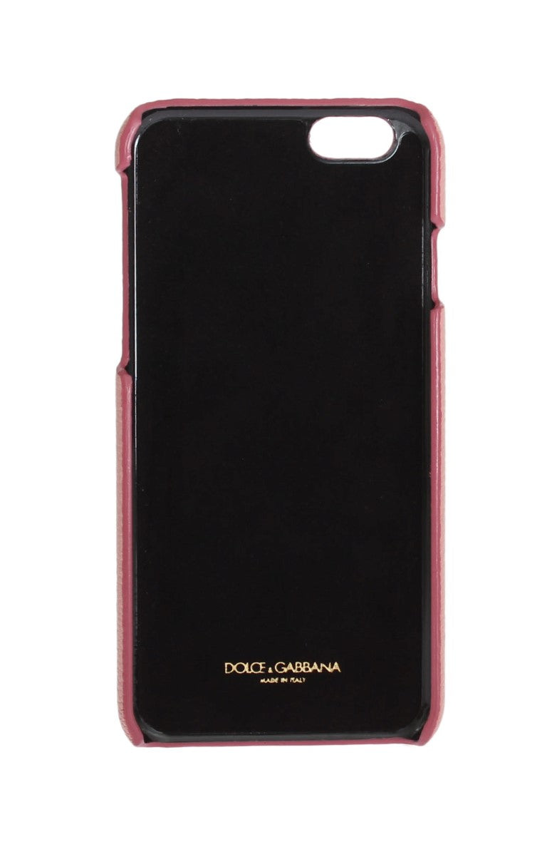 Dolce &amp; Gabbana Chic Pink Læder Crystal iPhone-etui