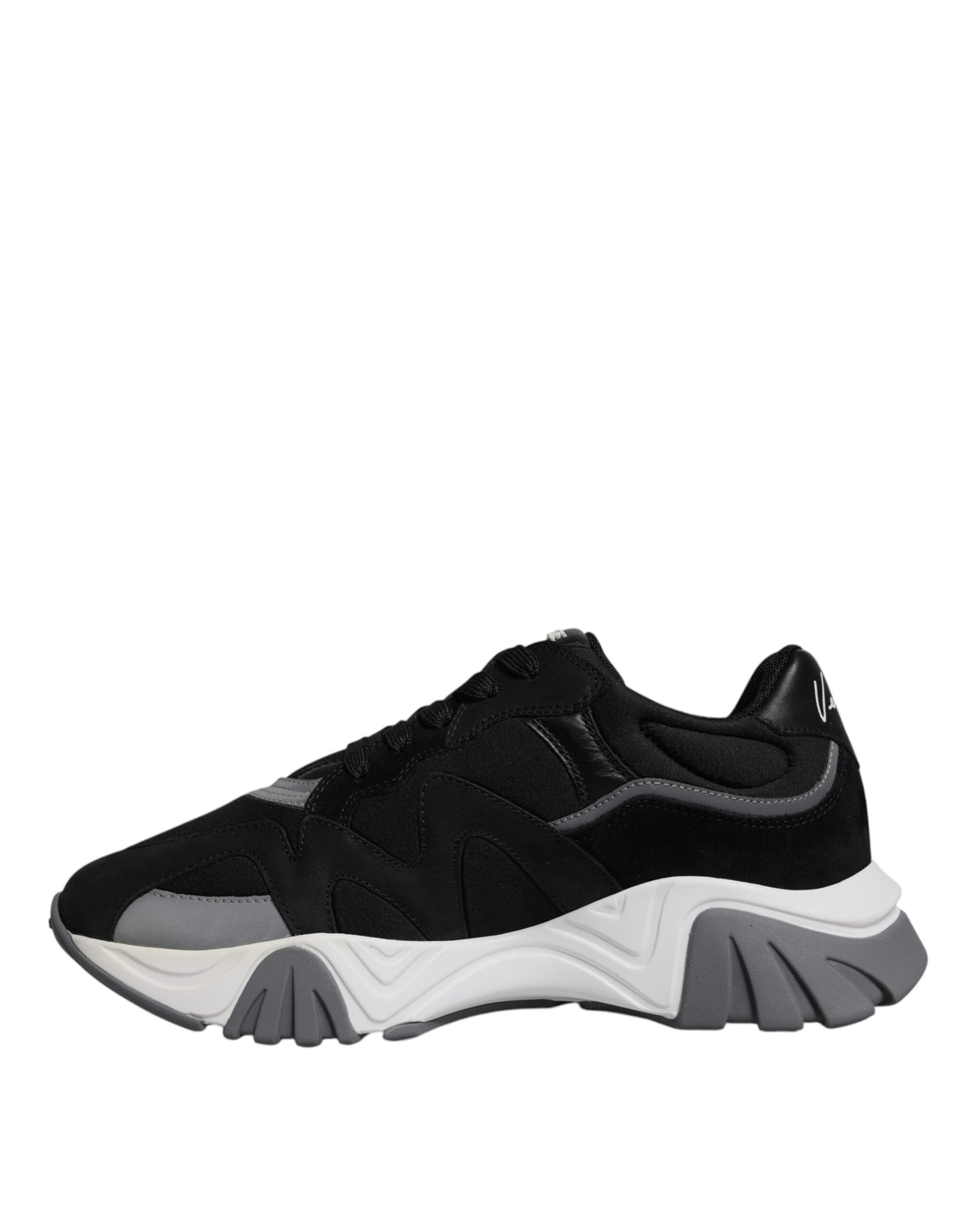 Versace sort læder Neopren Chunky Low Top Sneakers Squalo Sko