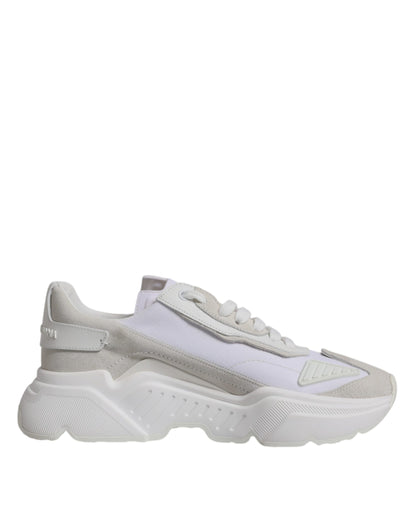 Dolce &amp; Gabbana Hvide Læder Daymaster Lave Sneakers Sko