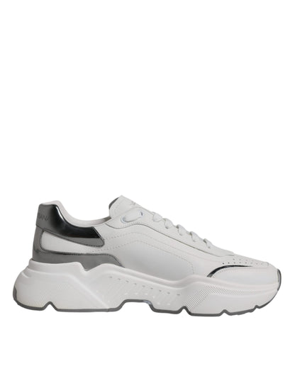 Dolce &amp; Gabbana Hvide Sølv DAYMASTER Lædersneakers Sko