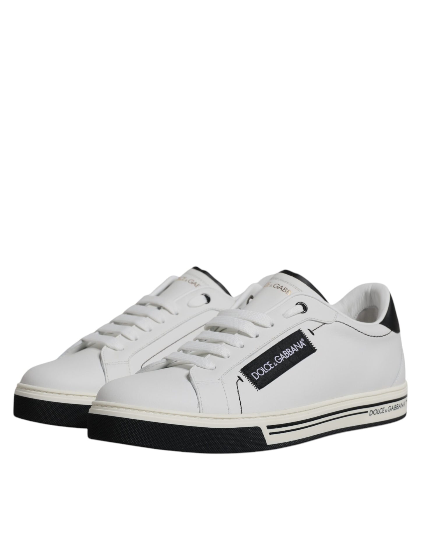 Dolce &amp; Gabbana hvid læder lav top herre sneakers sko